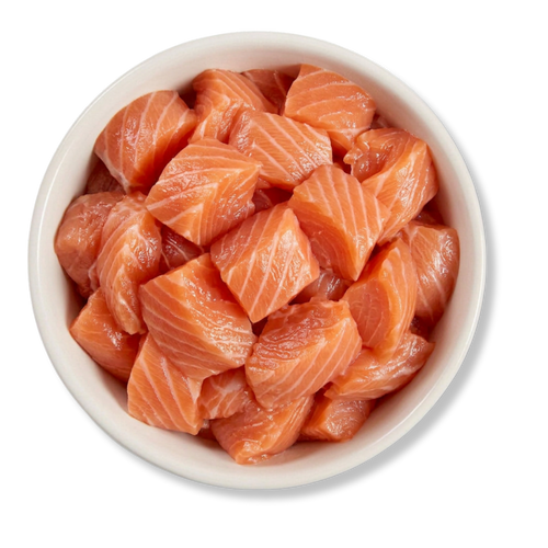 Ingrediente crudo de Chunks de Salmón